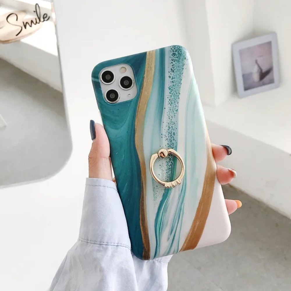 Free 2 Screen Protector With Water green Phone Case